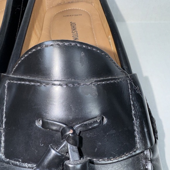 Johnston & Murphy Hayes Black Sheepskin Leather Tassel Loafer 9M Classic Preppy - Picture 3 of 8